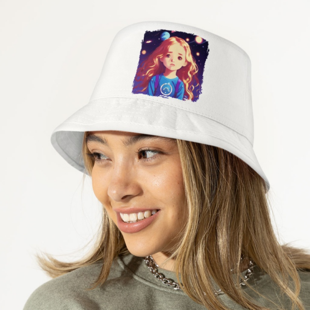 A person wearing a bucket hat