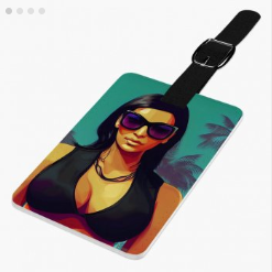 A hot woman luggage tag