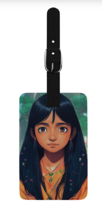 A cute girl luggage tag