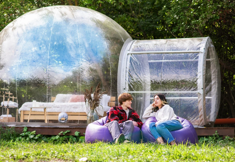 outdoor single tunnel inflatable bubble tent